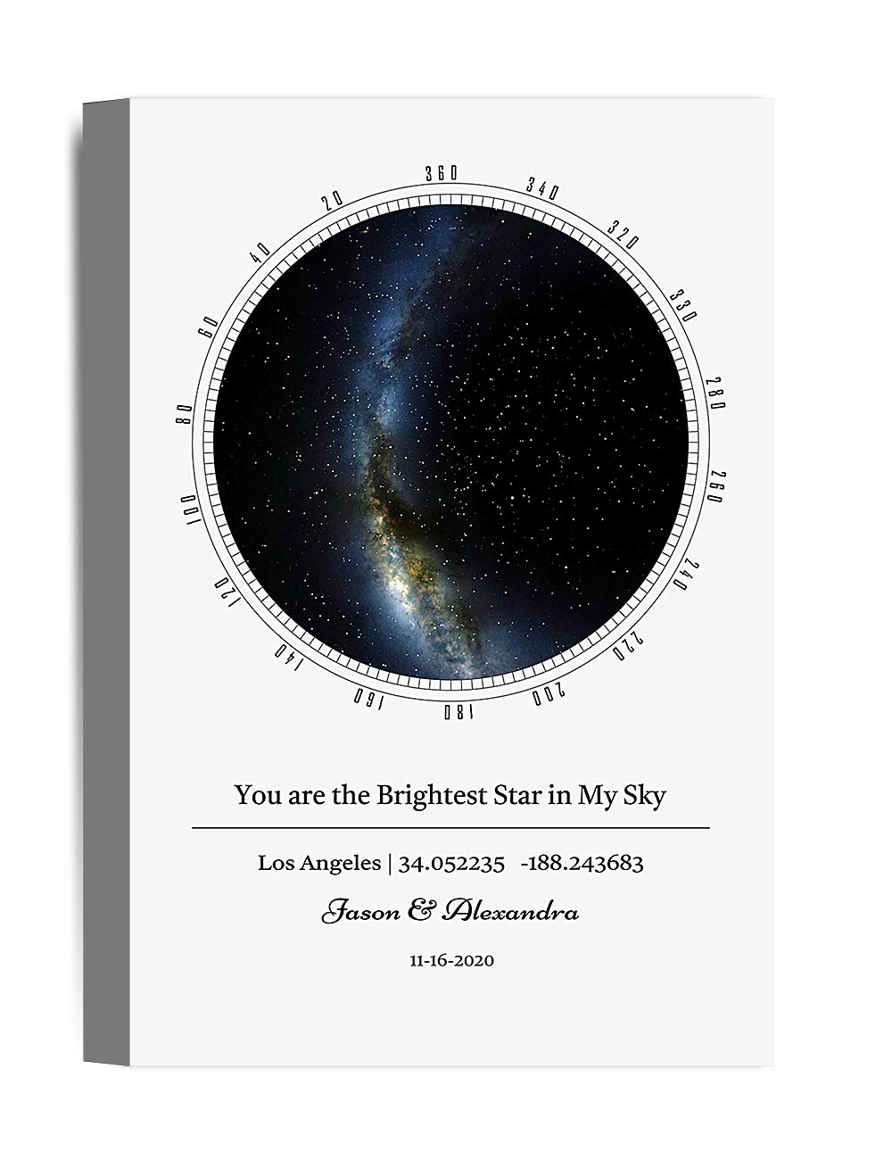 IPIC - Personalized Star Map Art You are My Brightest Star. Home Decor Art, Giclee Prints on Canvas Custom Wall Art, Custom Gift for Birthday, Wedding, Anniversary.