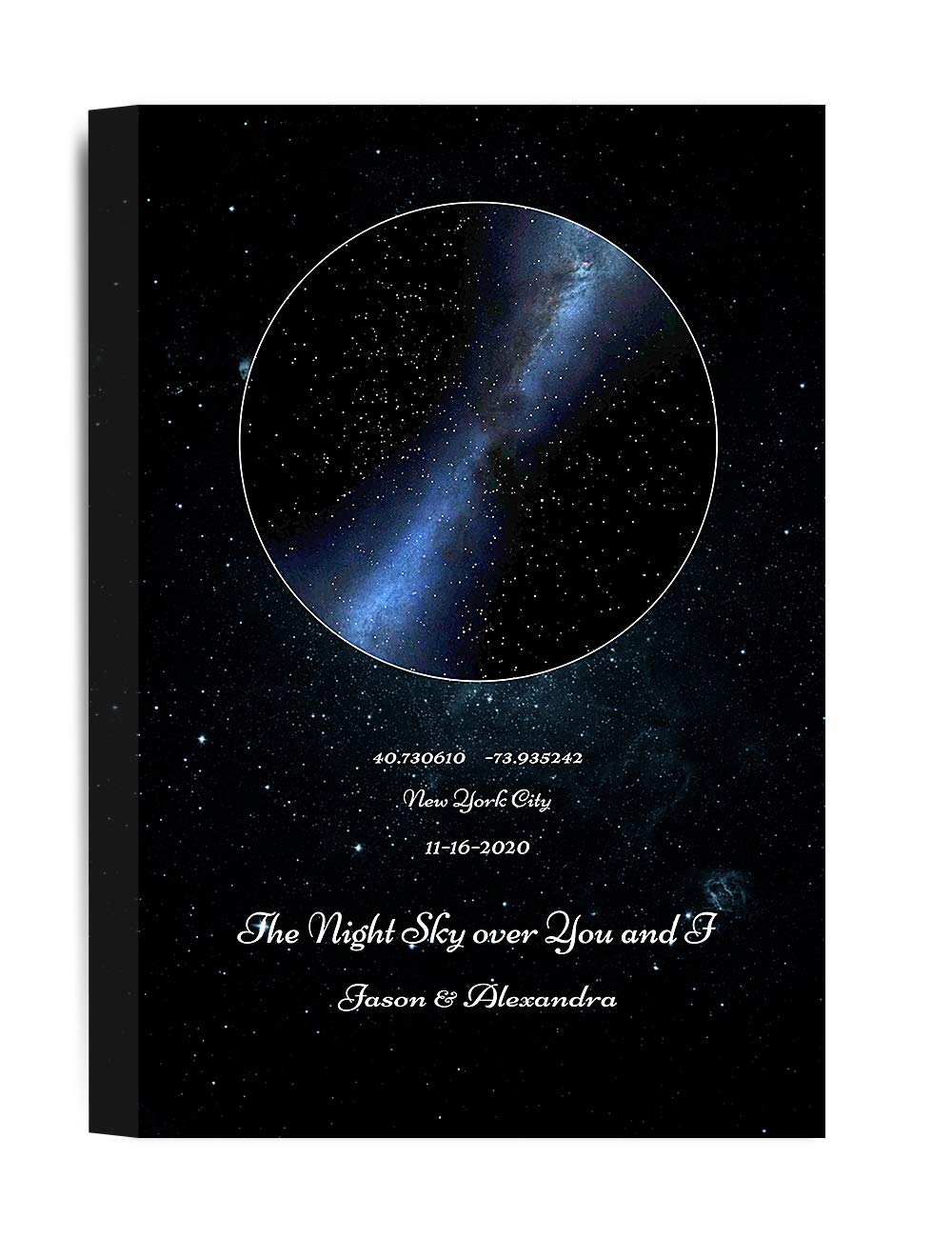 IPIC - Personalized Star Map Art The Night Sky Over, Giclee Prints on Canvas Wall Art, Custom Gift for Special Occasion, Birthday, Wedding or Anniversary.