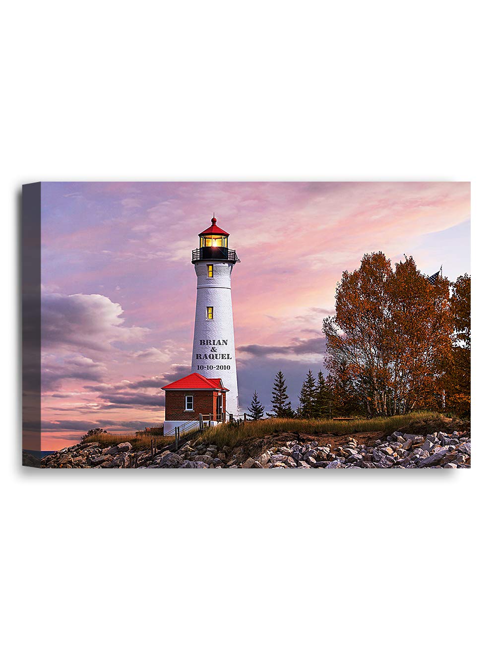 IPIC - Light my Way, Personalized Artwork with Names and Date on, Love Gift for Anniversary, Wedding,Birthday and Holidays.