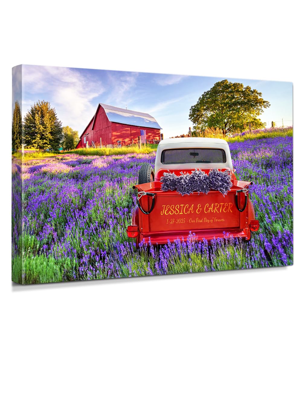 IPIC - Timeless Love Through the Seasons, Spring, Personalized Canvas Wall Art with Names, Custom Gift for Couples, Romantic Anniversary or Wedding Present for Bedroom or Living Room Decor