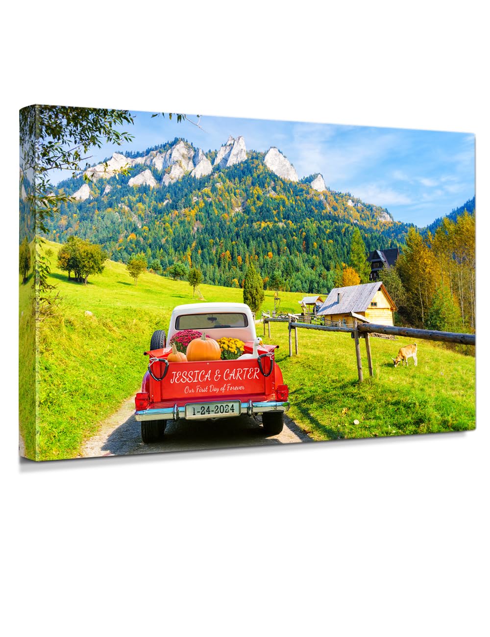 IPIC - Timeless Love Through the Seasons, Summer, Personalized Canvas Wall Art with Names, Custom Gift for Couples, Romantic Anniversary or Wedding Present for Bedroom or Living Room Decor